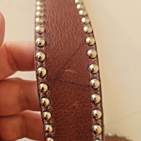 Leatherock Studded Brown Leather Belt Size L36 Western L 36 Boho 5481 Unisex USA - Picture 14 of 15